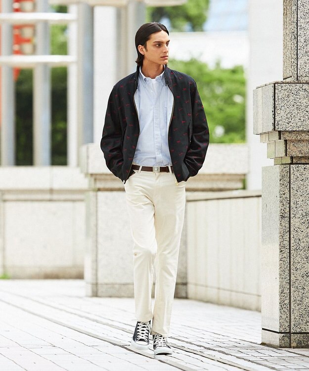 J.PRESS MEN エンブロイダリーゴルフジャケット ネイビー系