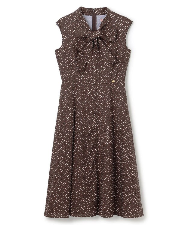 TOCCA 【洗える】RAINY SEASON ドレス ブラウン×ドット系