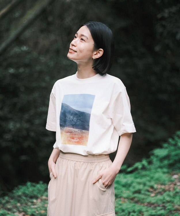 SHARE PARK LADIES 【UVカット・吸水速乾・ストレッチ・軽量 】フォトプリントTシャツ（S・Mサイズ） ホワイト系