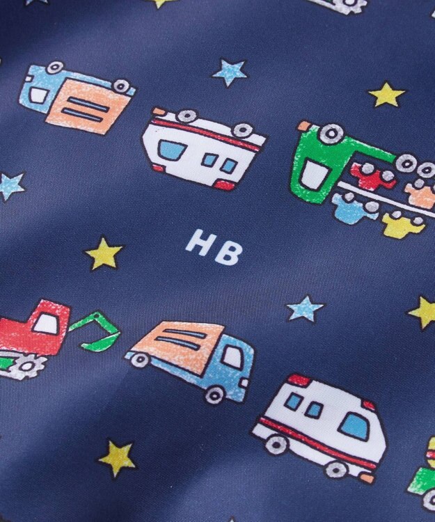 MIKI HOUSE HOT BISCUITS 【80-120cm】 裏ボアフリース リバーシブル総柄ジャンパー 紺