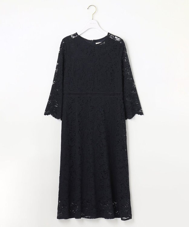 ANY SIS 【洗える】総レース ワンピース ネイビー
