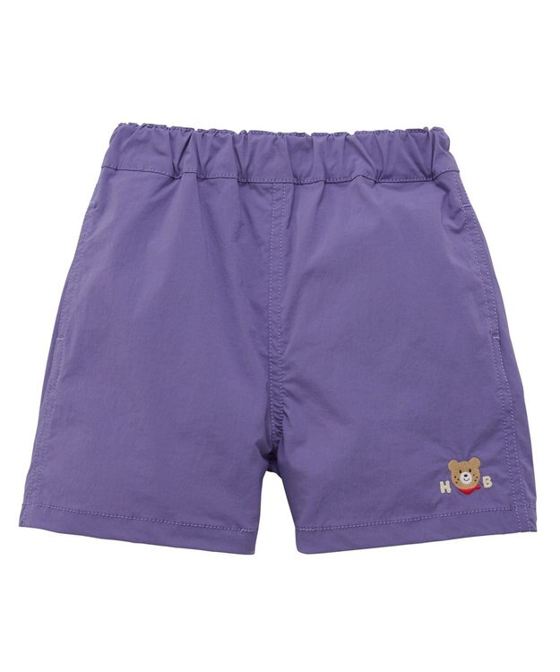 MIKI HOUSE HOT BISCUITS 【80-120cm】撥水素材 ワンポイント 5分丈パンツ パープル