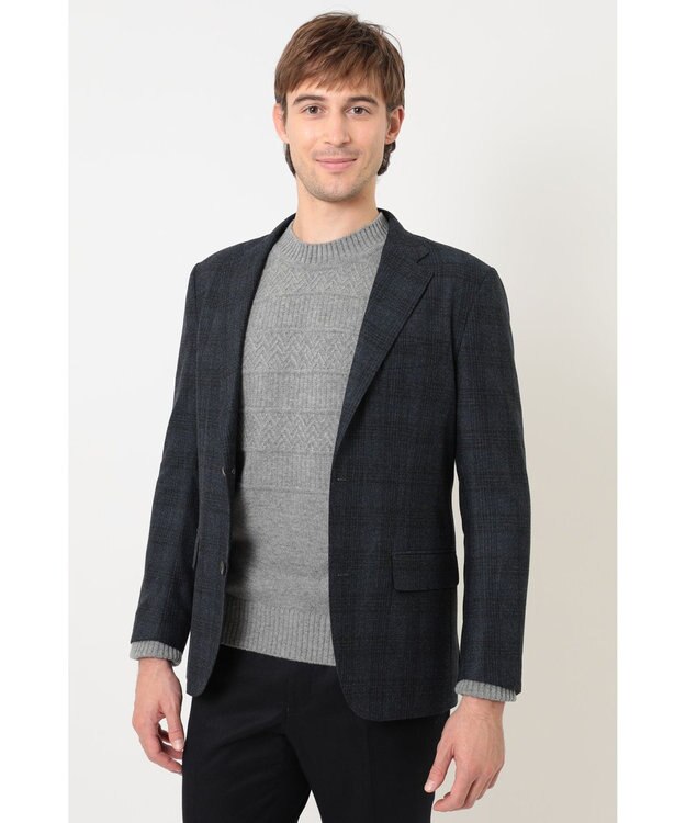 DAKS ウールストレッチジャケット ネイビー