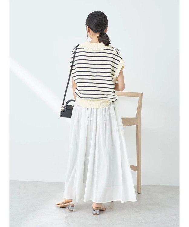 earth music&ecology コットンボイルボリュームスカート Off White