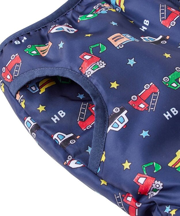 MIKI HOUSE HOT BISCUITS 【80-120cm】 裏ボアフリース リバーシブル総柄ジャンパー 紺