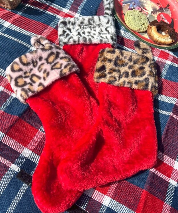 WEGO クリスマスレオパードくつした ブラウン