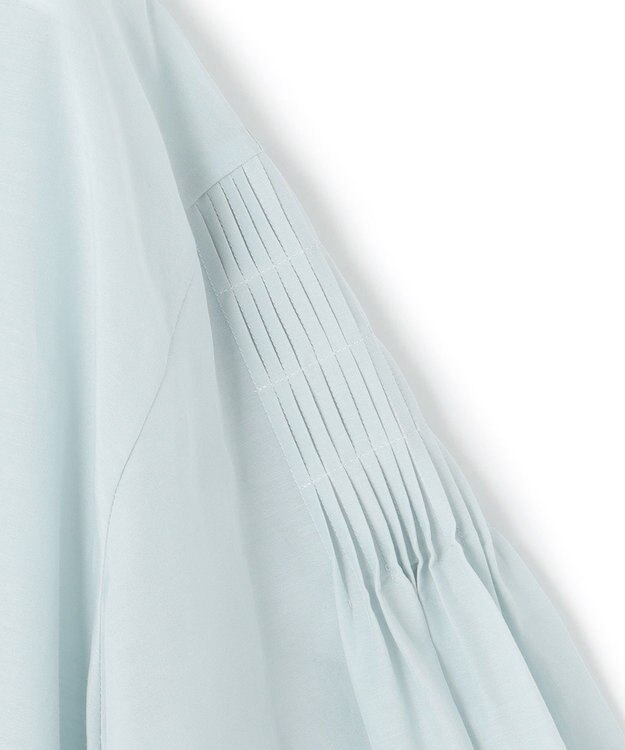 23区 【洗える】コットンシルクローン スキッパー ブラウス スカイブルー系