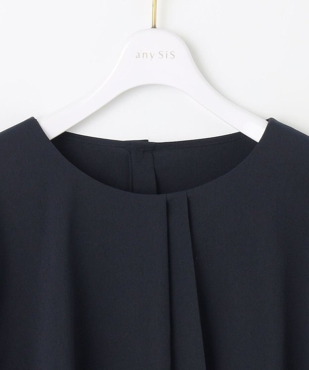 ANY SIS 【洗える】ケープフリル ブラウス ネイビー