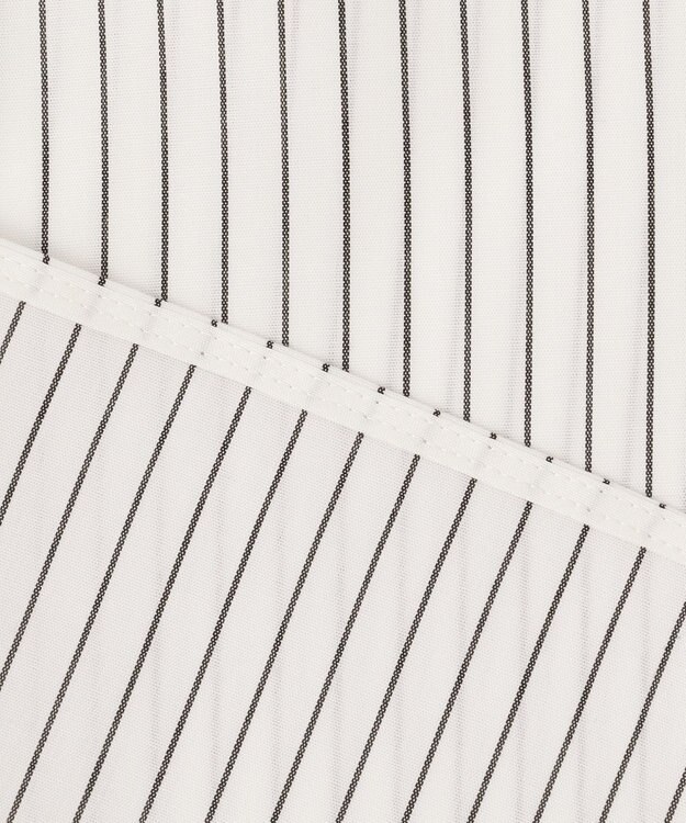 ICB L 【洗える】 リヨセルローン ブザムシャツ オフホワイト×ブラック系