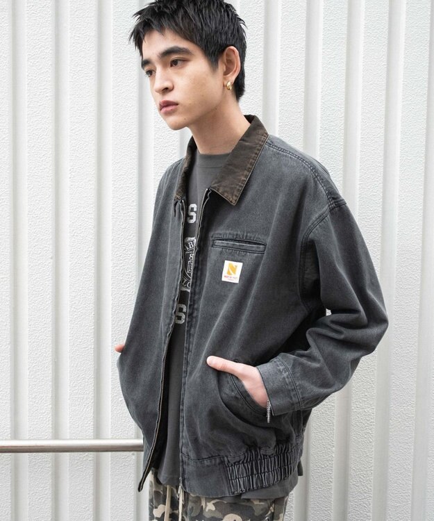 WEGO ワーカーズWジップデニムブルゾン ブラックその他