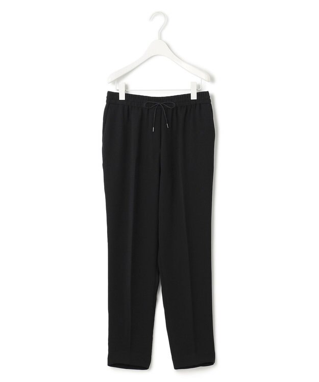 ICB 【UVカット・防シワ・洗える】ライトダブルクロス ドロストパンツ ブラック系