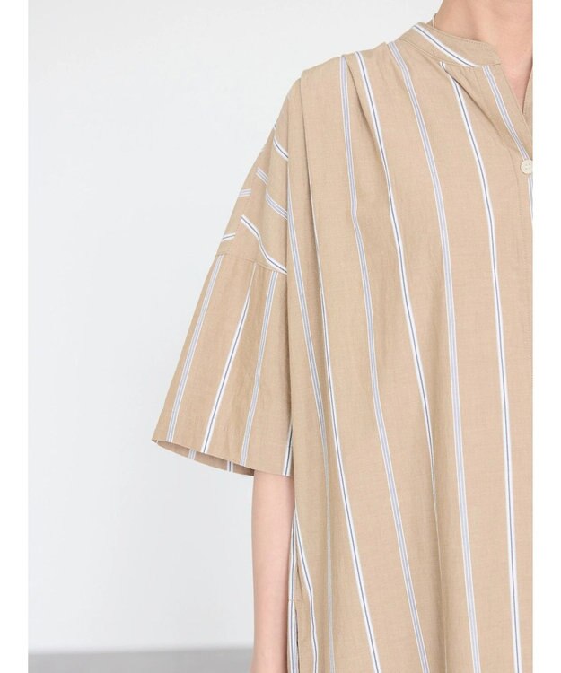 AMERICAN HOLIC イージーケア＋接触冷感丈違い強撚ワッシャーワンピース Stripe Beige