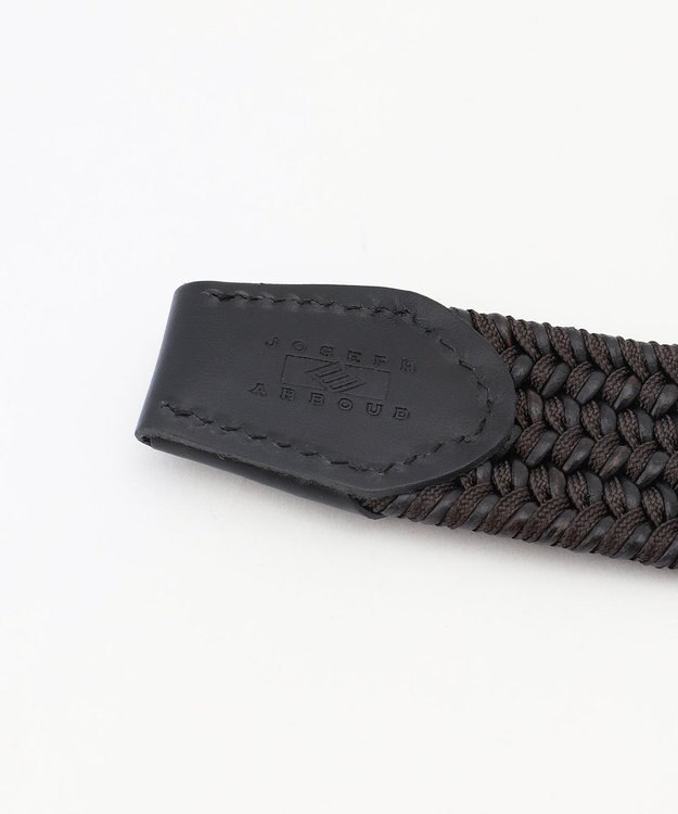 JOSEPH ABBOUD  【イタリア素材・ストレッチ・日本製】 ストレッチレザーミックス ベルト ブラック系