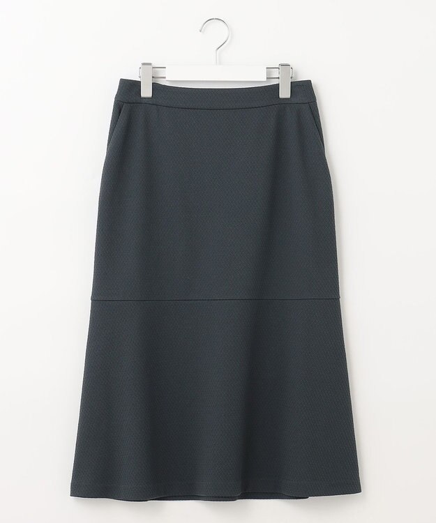 J.PRESS LADIES S 【洗える】ジャカード フレアー スカート ダークグリーン系