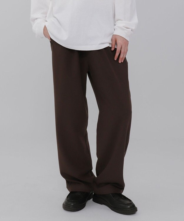 WEGO 【ウエストゴム/SMLサイズ展開】TRイージーストレートパンツ ブラウン