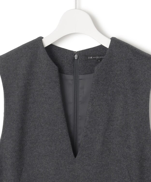 23区 S 【Sサイズ限定】ウールミルドジャージー ジャンパースカート グレー系