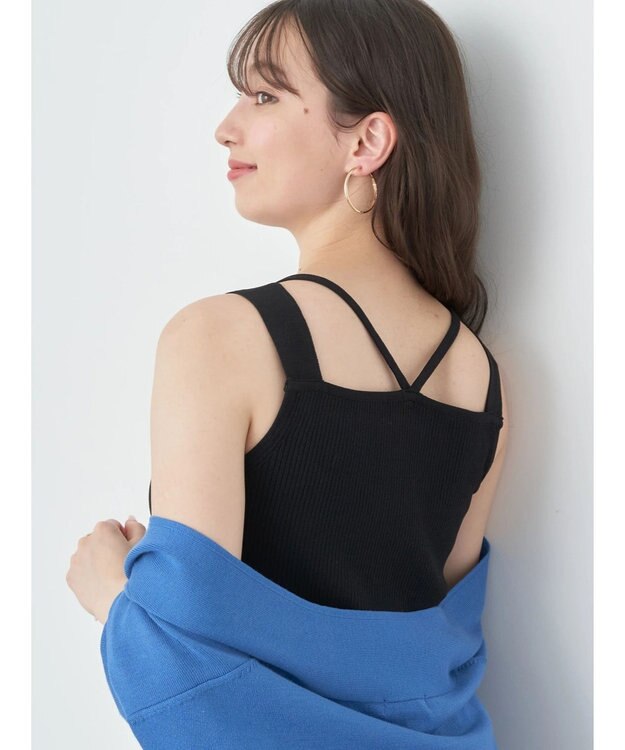 earth music&ecology レイヤードニットタンクトップ Black