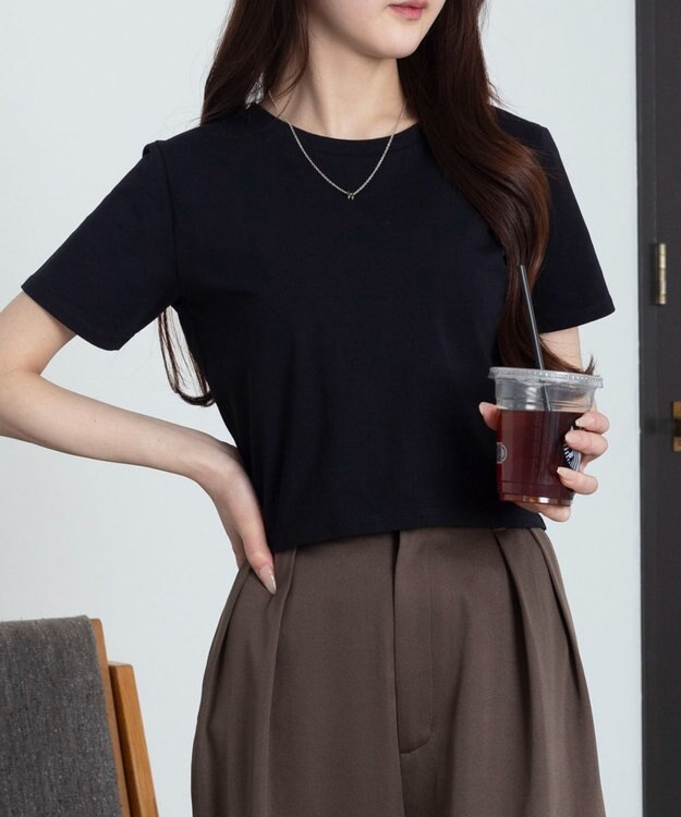 WEGO 【7色/SMLサイズ展開】コンパクトフィットT ブラック