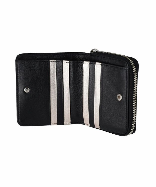 tsumori chisato CARRY tcパッチワーク ラウンドファスナー2つ折り財布 ブラック