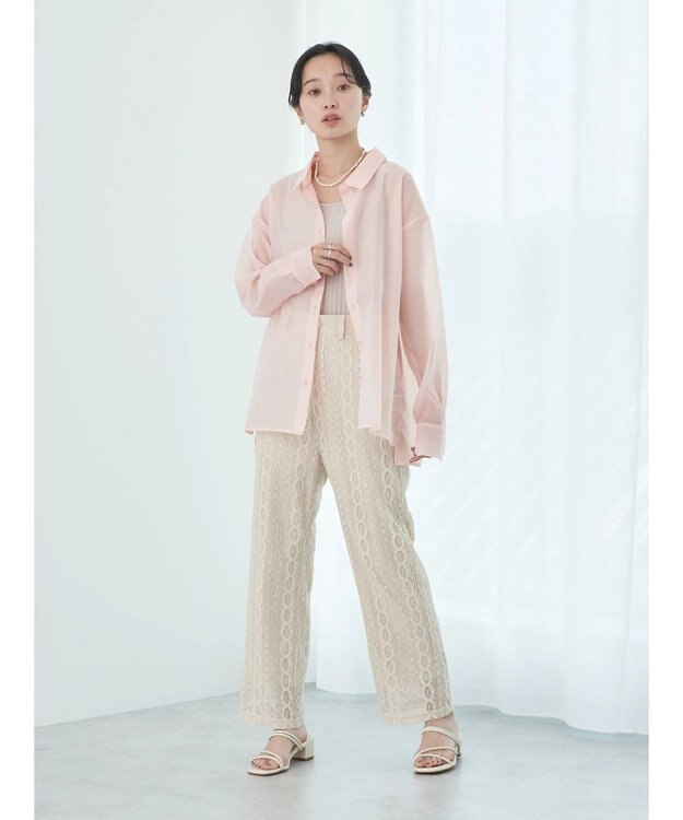 earth music&ecology フラワーレースパンツ Ivory