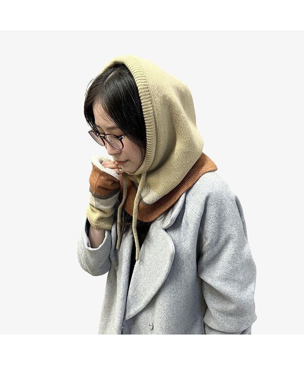 林八百吉商店 un chapeau ニットバラクラバ ベージュ