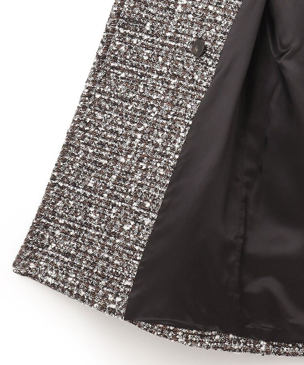 JOSEPH ウールツィード　ダブルブレステッドコート Black combo