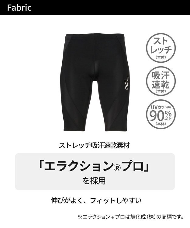 CW-X 【MEN】スポーツタイツ　ジェネレーター　ハーフ　/ワコール　HZO635 ブラック