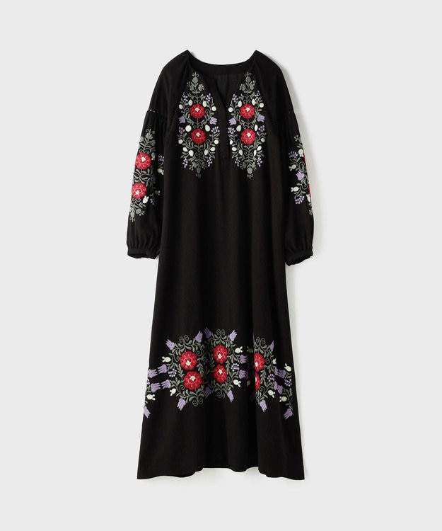 GRACE CONTINENTAL エンブロイダリーカフタンワンピース ブラック