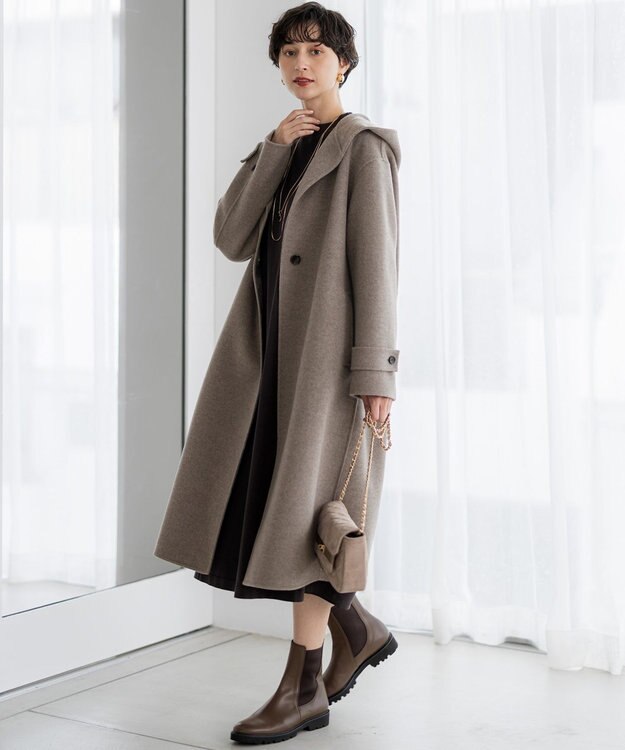 23区 S 【滝沢眞規子さん着用/VERY掲載】MANTECOPureリバー フード ロングコート モカ系