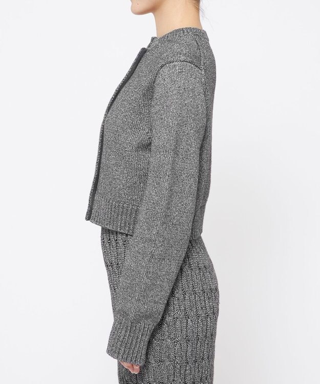 uncrave グロッシー ニット カーディガン（uncrave WHITE） メタルブラック