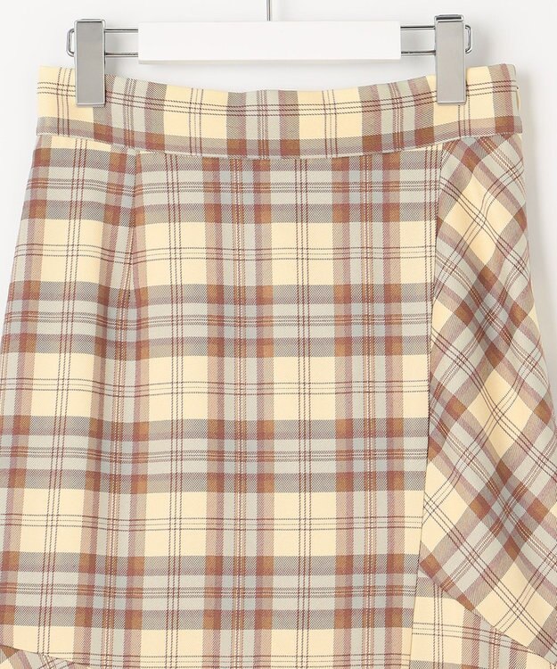 Feroux 【洗える】チェックマーメイド スカート ベージュ系2