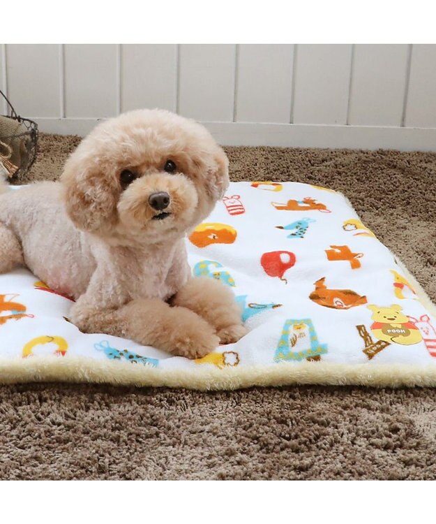 PET PARADISE ディズニー くまのプーさん 遠赤外線 ボアマット《  数字柄 》 (80×60cm) 数字柄