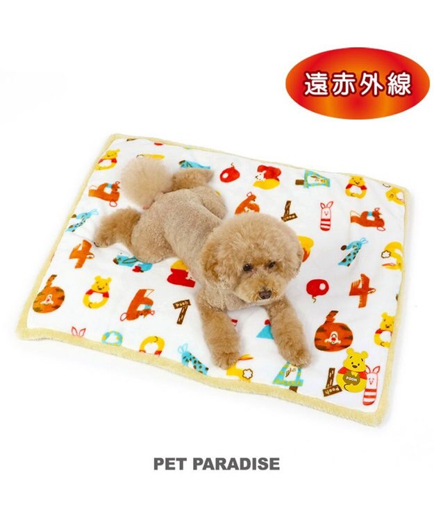 PET PARADISE ディズニー くまのプーさん 遠赤外線 ボアマット《  数字柄 》 (80×60cm) 数字柄