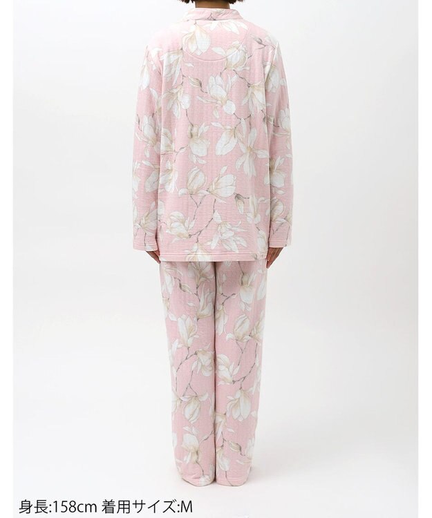 WACOAL パジャマ 長袖 長ズボン 綿混(本体) あったか レディース WDW438 /ワコール ピンク