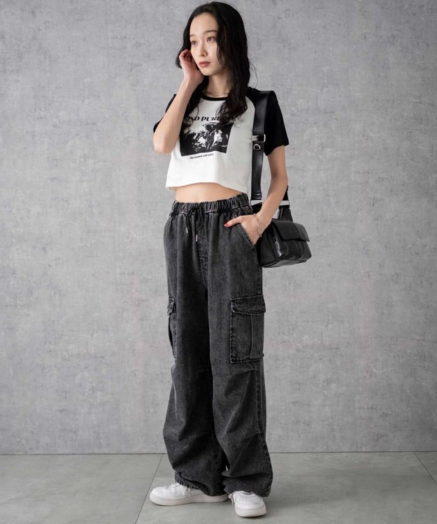 WEGO デニムパラシュートカーゴパンツ ブラックその他