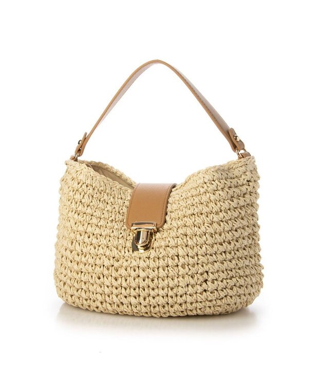 UNBILLION cachecache 差し込みフラップ2wayワンハンドルクロッシェトート ベージュ