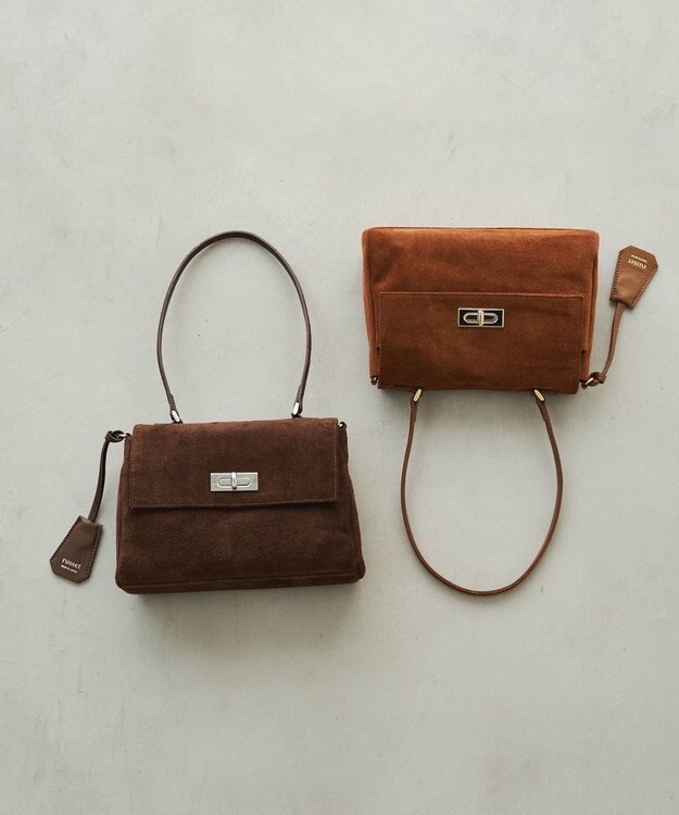 russet スエードフラップミニトートバッグ(CE-1722-WEB) D.Brown
