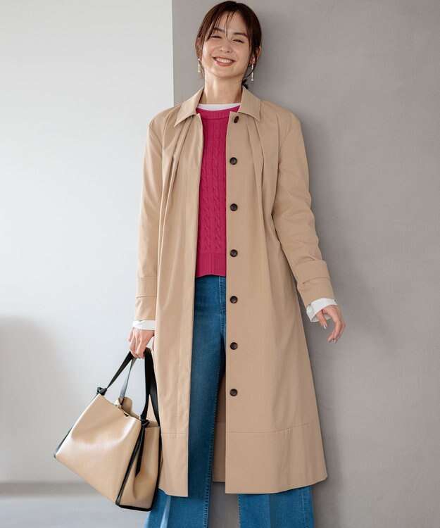 組曲 L 【WEB限定】ライトトレンチ ステンカラーコート ベージュ系