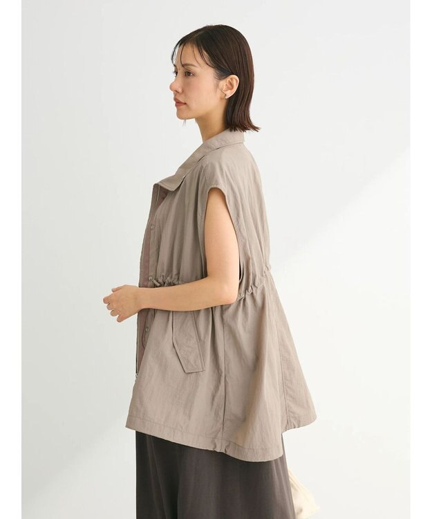 Green Parks ドロストスタンドライトベスト Gray Beige