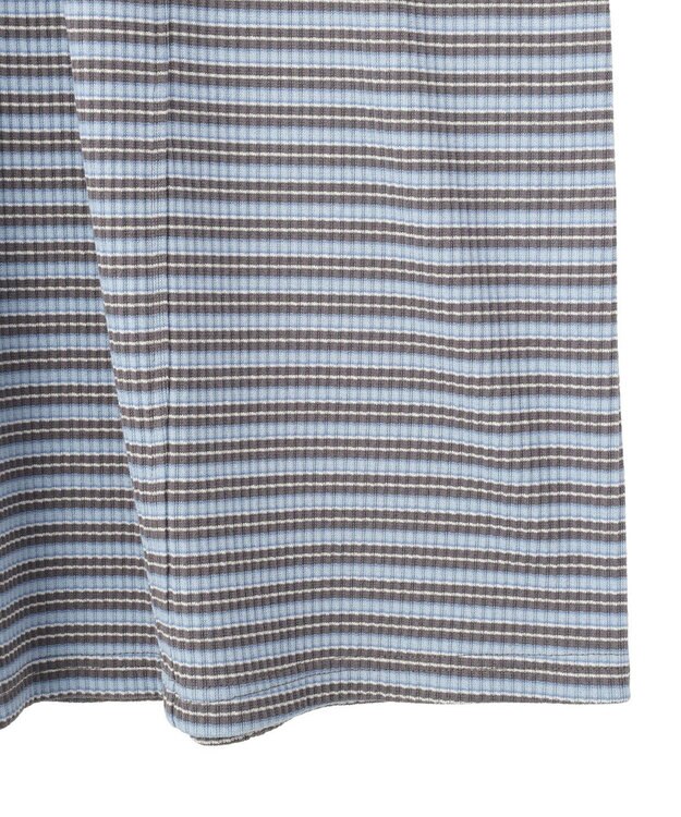 Green Parks ヘンリーネックワンピース Border Blue