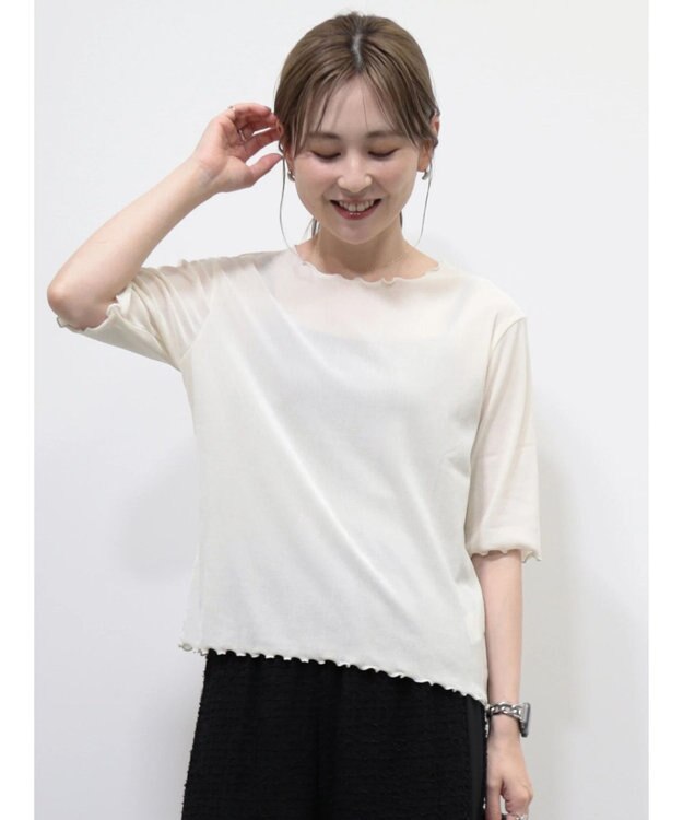 AMERICAN HOLIC シアーベロアＴシャツ Ivory