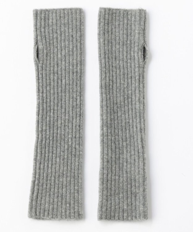 UNFILO 【洗える】ふわふわニット アームウォーマー グレー