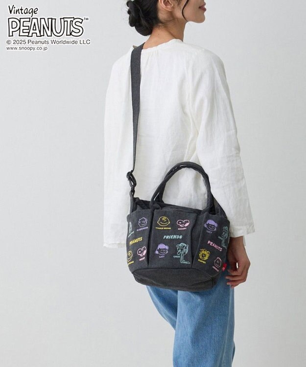 ROOTOTE 8421【スヌーピー】 IP.デリ.ポケッツ.ピーナッツ-0C 02：ダークグレー