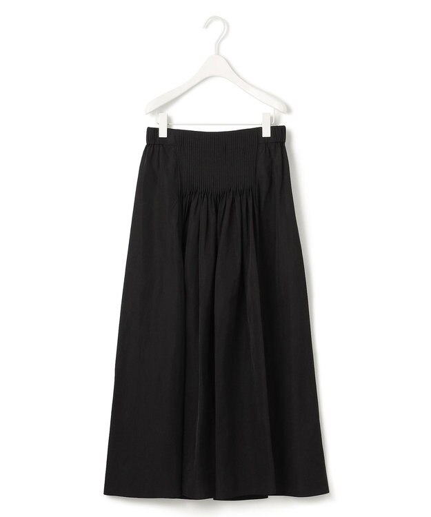 ICB 【洗える】 エステルメモリータフタ ロングスカート ブラック系