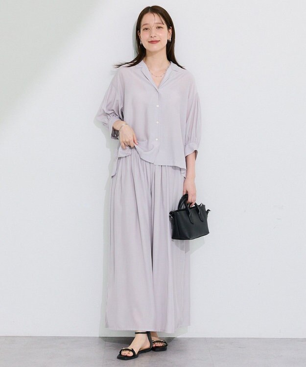 Green Parks 接触冷感シルキータッチローンスカーチョ Gray Beige