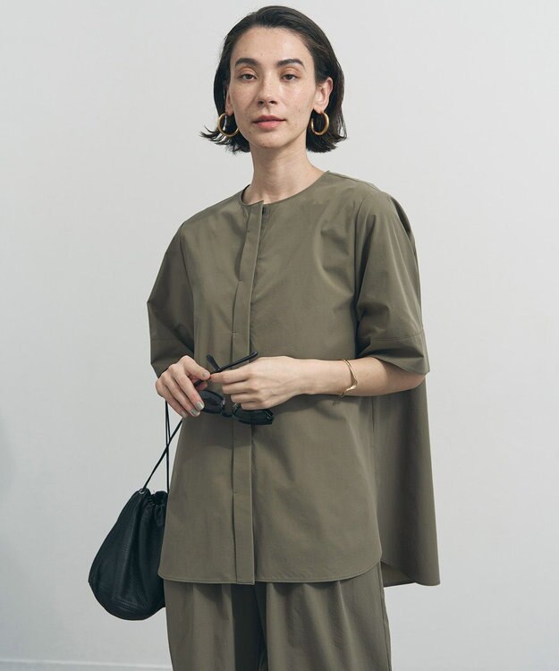 UNFILO 【セットアップ着用可】FINE MOVE ブラウス カーキ