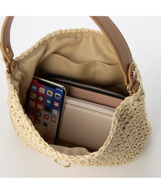 UNBILLION cachecache 差し込みフラップ2wayワンハンドルクロッシェトート ベージュ