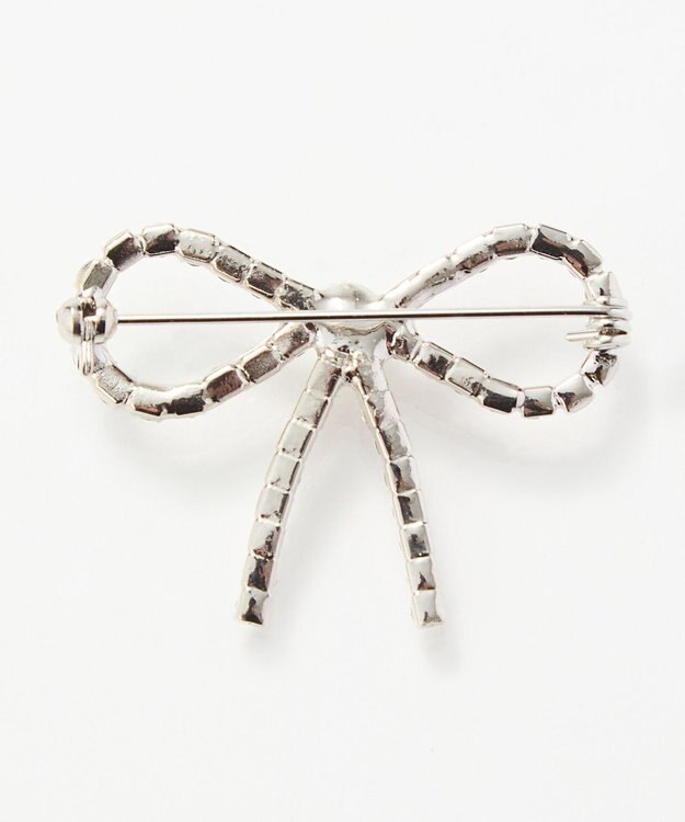 Phoebe リボンパールビジューブローチ　シルバー シルバー