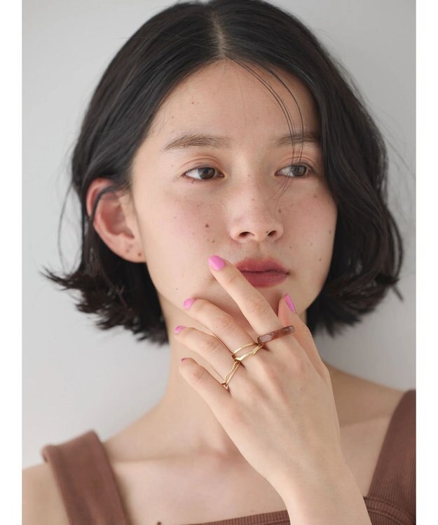 AMERICAN HOLIC ５ＳＥＴ　アクリル×メタルリング Brown