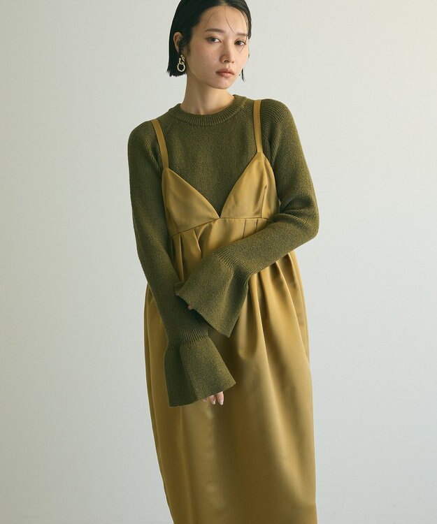 Green Parks armonia．袖フレアニットプルオーバー Khaki